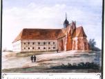 (16/48): Kościółek S-go Witalisa w Włocławku z gmachem Seminaryalnym budowla pierwszych lat 14 stulecia<br>aut. n.n. (Stanisław T. Chrząński?), 1844-1846 r.<br>Widok starej częśći Seminarium od strony pd.-wsch. z kościołem seminaryjnym - bez odniesień topograficznych.